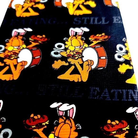 Paws Addiction Black‎ Garfield Black Wide Tie - Picture 2 of 6
